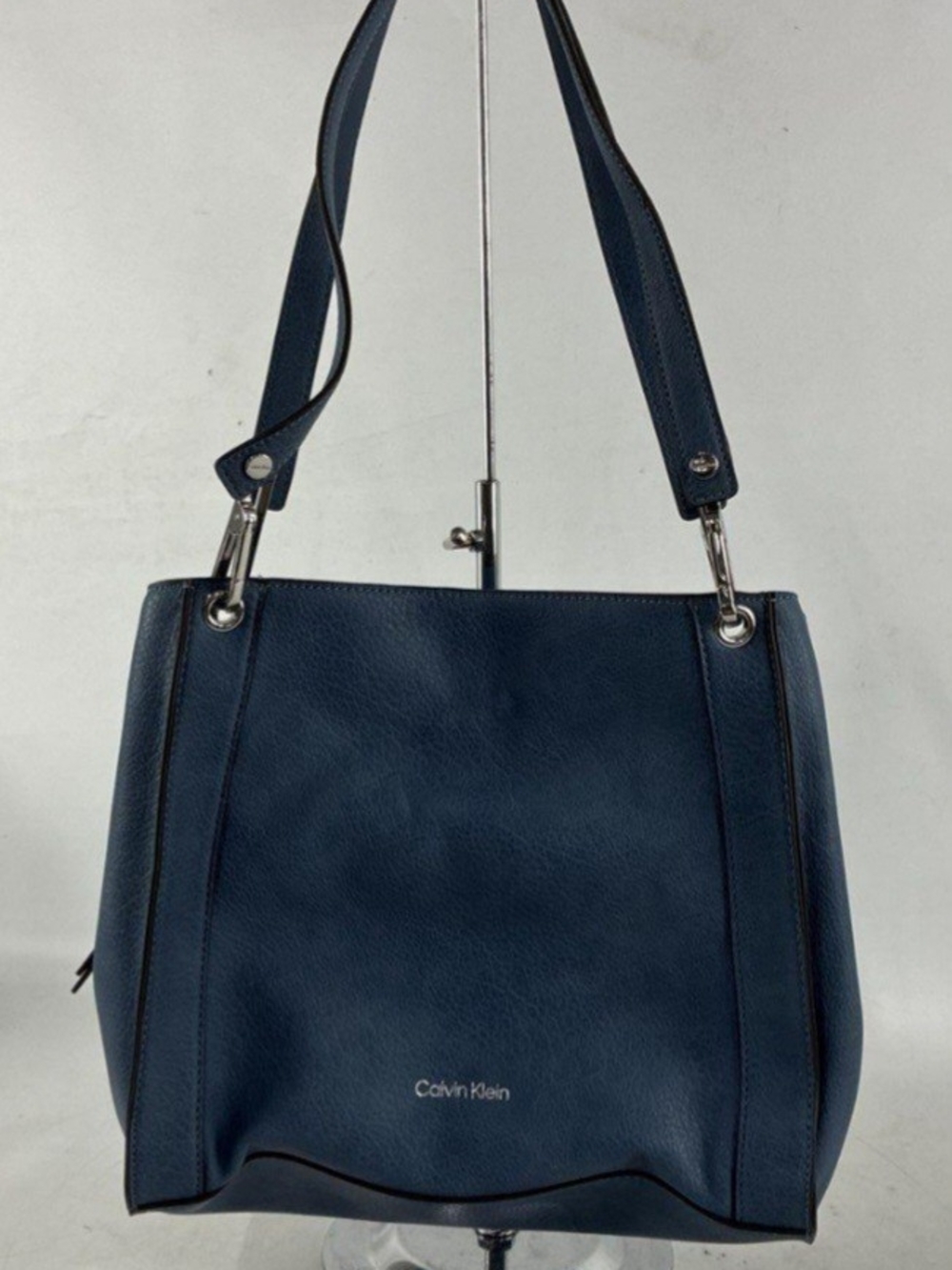 Calvin Klein Navy Leather Shoulder Bag